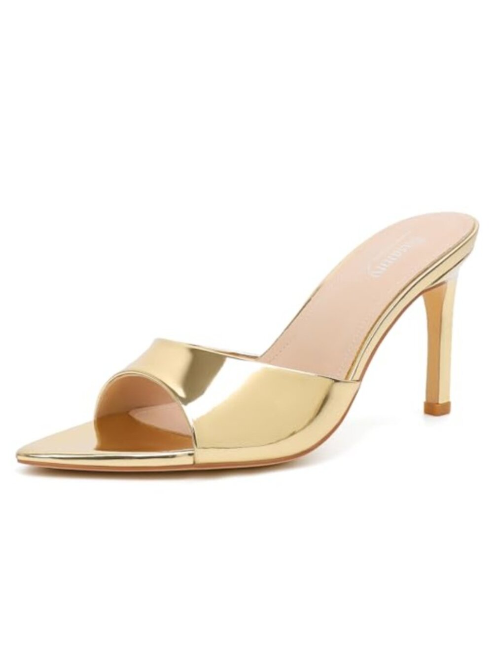 Susanny Women's Mule Heels Stiletto Pointed Open Toe Slip On Party Shoes